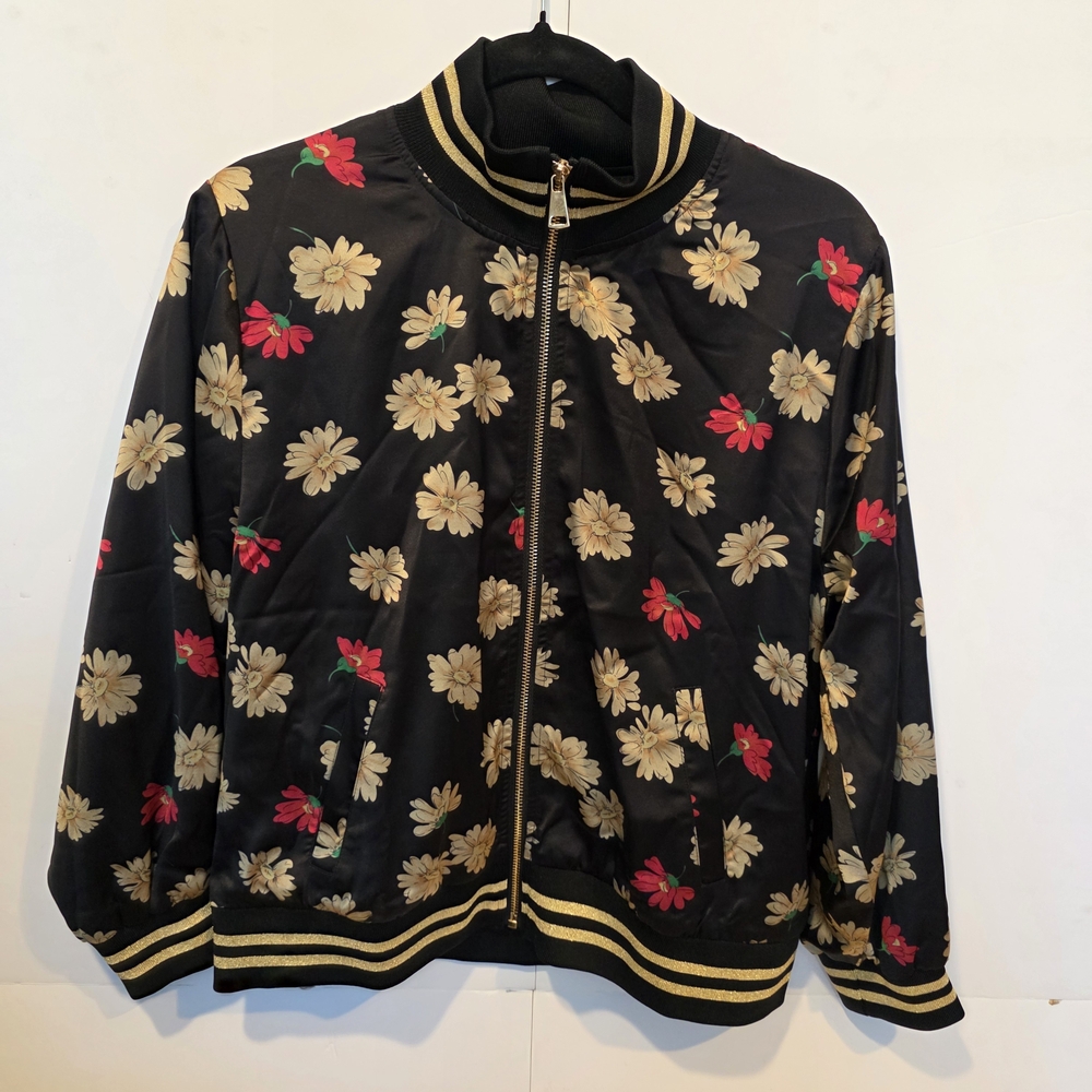 Standards & Practices Floral Black Bomber‎ Lightweight Jacket